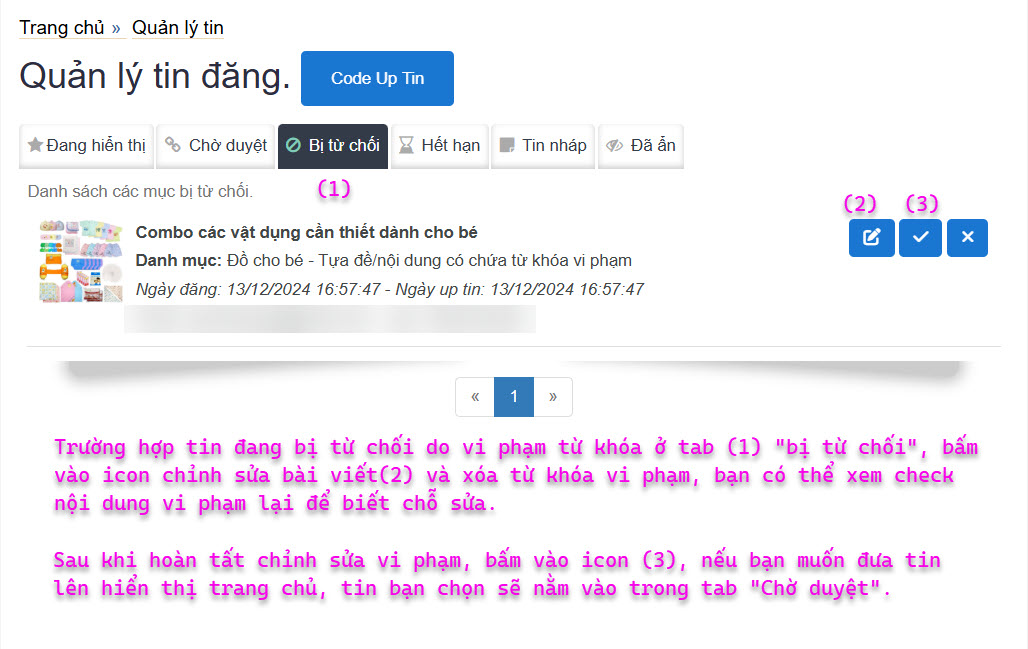 Quản l&yacute; tin tại giare24h.net