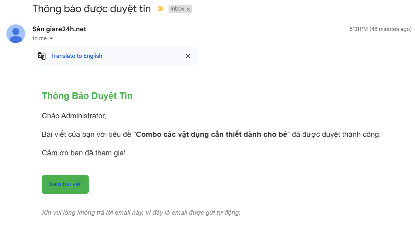 B&agrave;i viết được duyệt giare24h.net